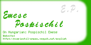 emese pospischil business card